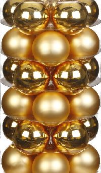 Glaskugel / Christbaumkugel 12004 gold glänzend + matt 40mm  nachhaltige Verpackung