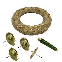 Adventskranz DIY Bastelset gold 4xKerzenhalter mit Dorn Ø30cm Strohkranz + Wickeldraht