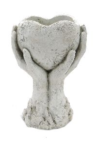 Zement Hände zum Bepflanzen GRAU 55533 mit Herz ca. 12,5x9x26,5cm