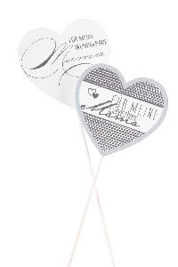 Herzstecker WUNDERBARE MAMA GRAU-WEISS 8472101 Holz 6cm Für meine wunderbare Mama
