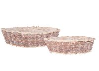 Pflanzkorb Schiff Weide S/2 weiss gekalkt 24363 33x13xH10cm + 43x19xH12cm