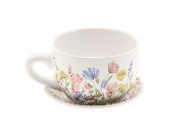 Tasse Wiesenblume weiss-bunt 862690503 Ø15xH10cm glasiert